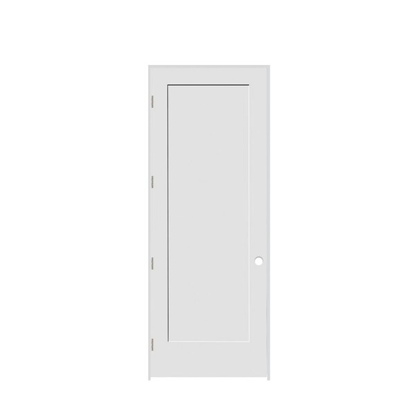 Trimlite 36" x 96" x 1-3/8" Primed 1-Panel Interior Shaker 7-1/4" RH Prehung Door with Satin Nickel Hinges 3080pri8401RH15714 - main